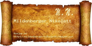 Mildenberger Nikolett névjegykártya